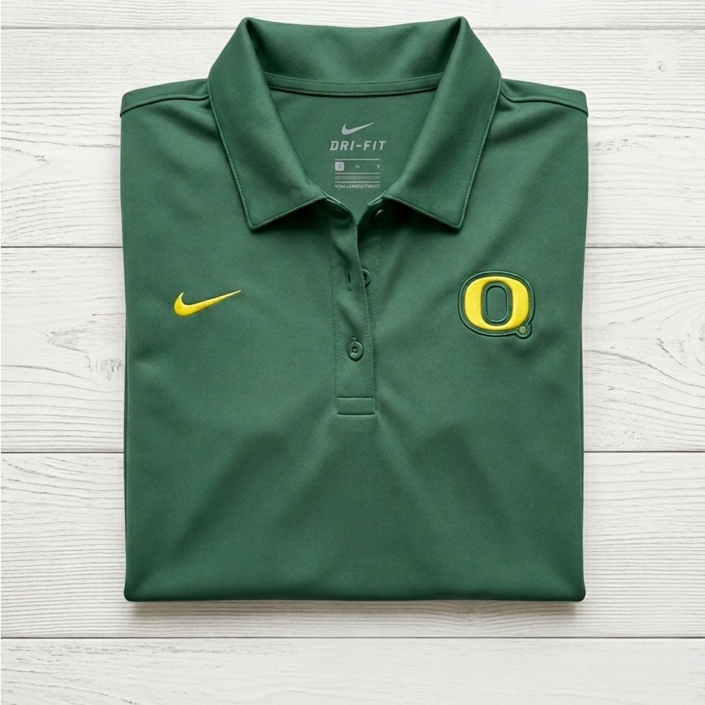 Nike Oregon Ducks Dri-FIT Polo Shirt Women’s Small Green Sideline Coach Golf EUC